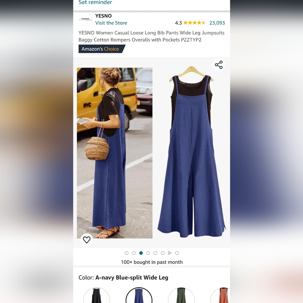 Dark blue flowy jumpsuit